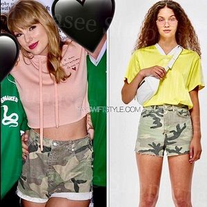 COPY - Topshop camouflage shorts as seen on Taylor Swift